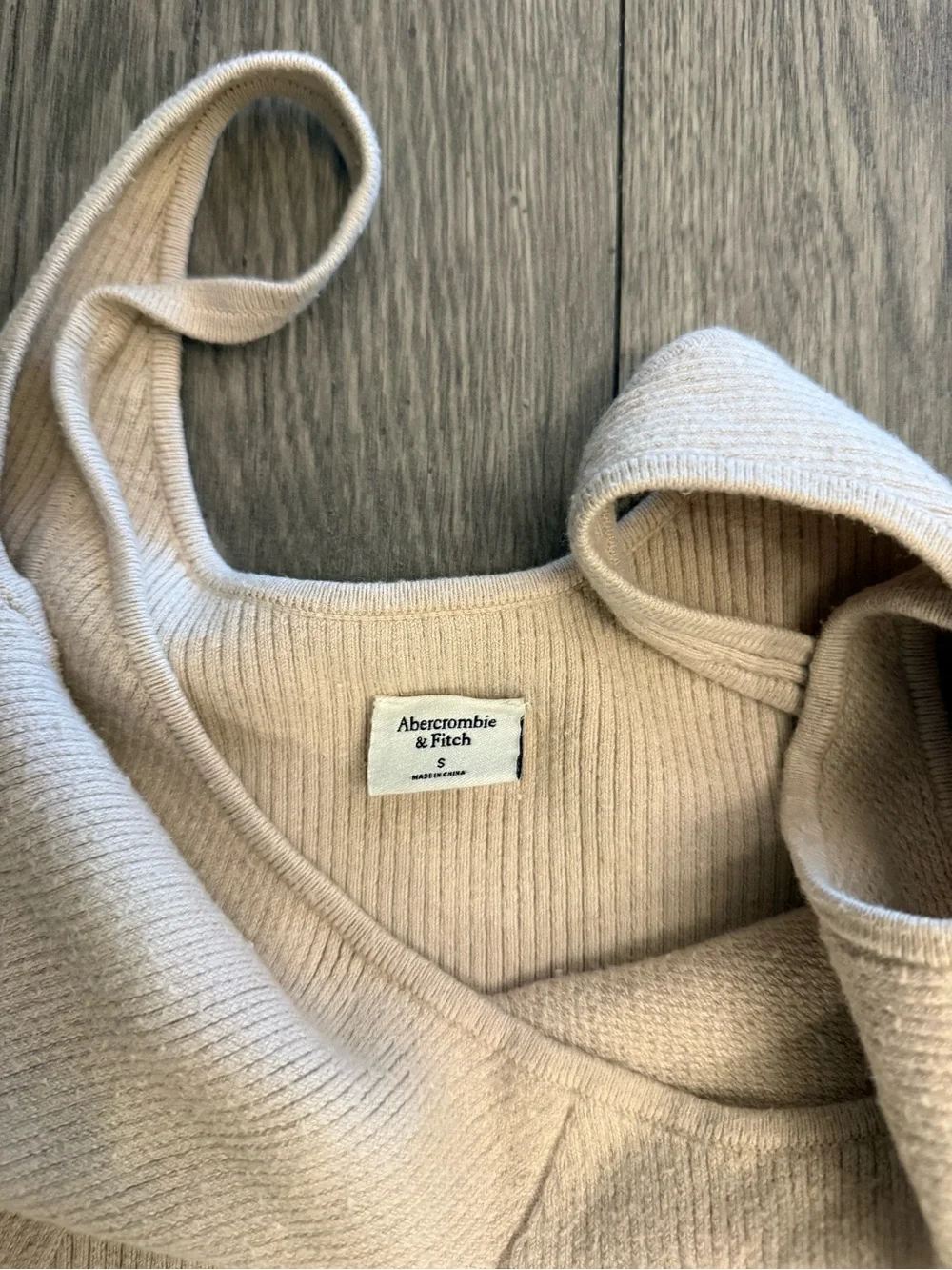 Abercrombie Fitch Beige Ribbed Knit Bodycon Women’s Small Dress